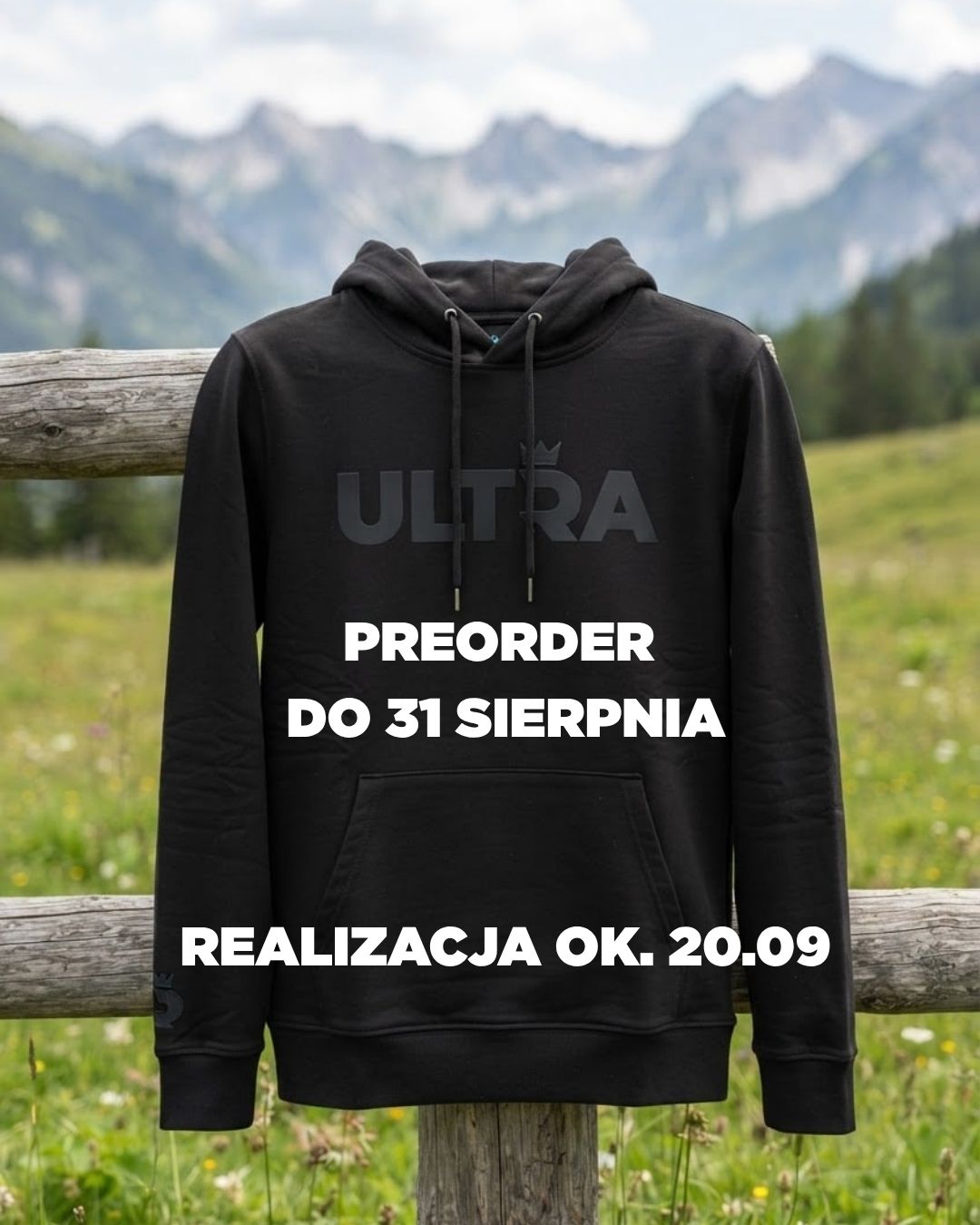 PREORDER Bluza ULTRA z kapturem czarna (wysyłka ok. 20 września)